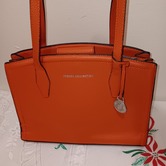 French Connection Vibrant Orange Tote Bag - Picture 6 of 6